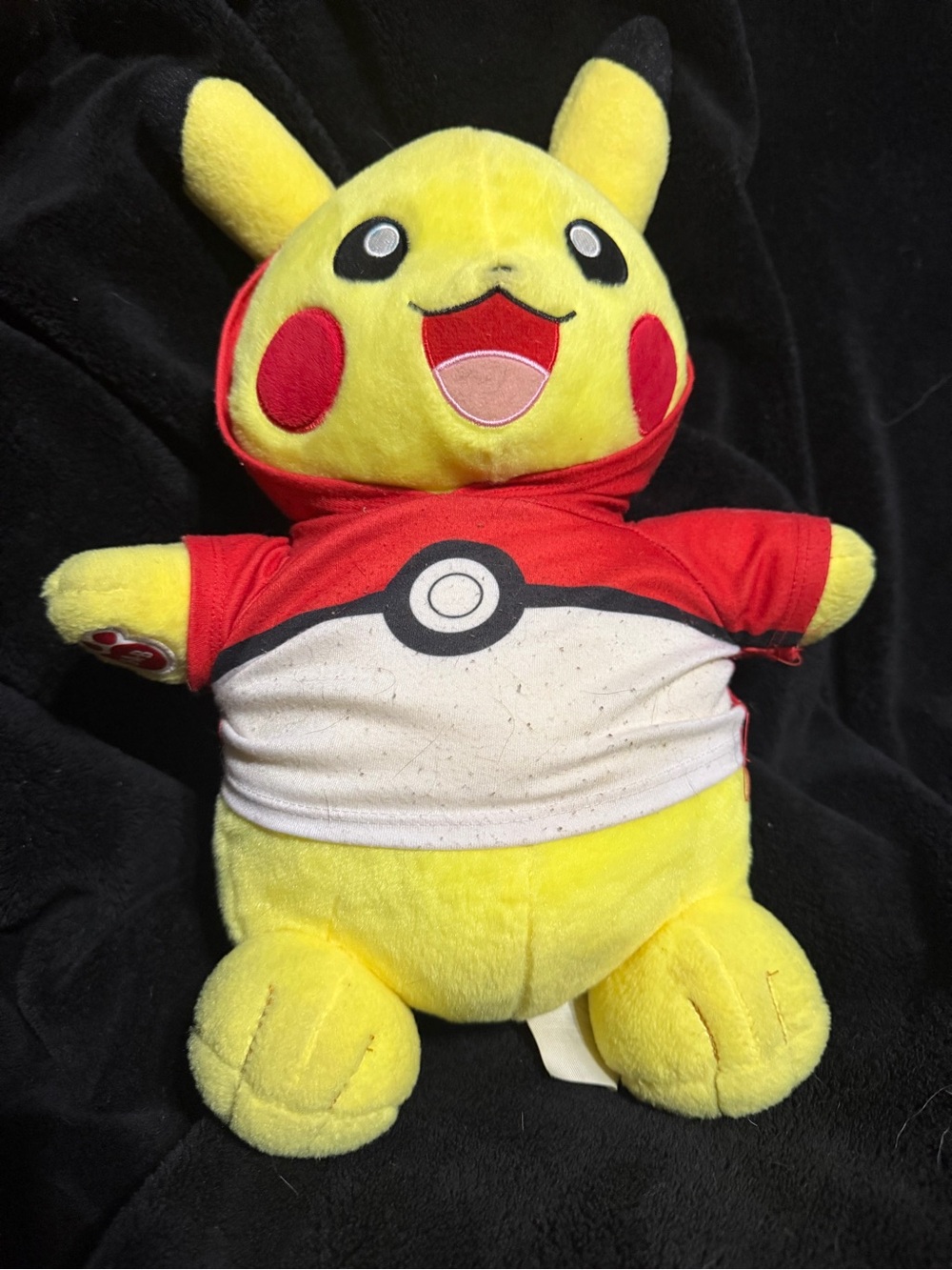 Build-A-Bear Yellow Pikachu Plush with Red Poké Ball Hoodie